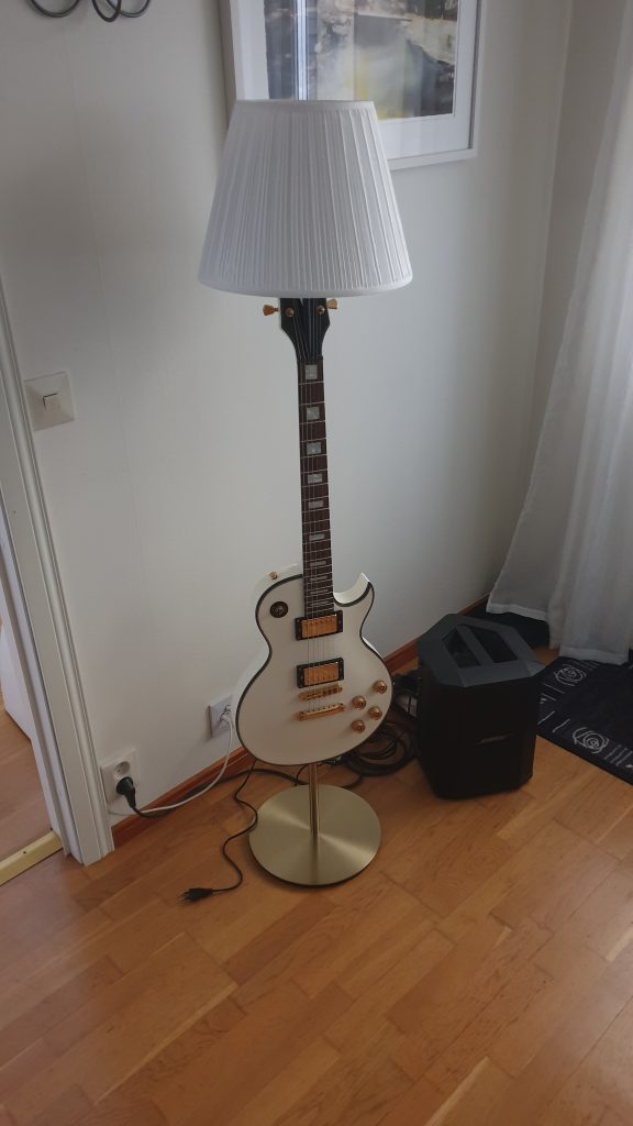 White Les Paul Imitation Floor Lamp